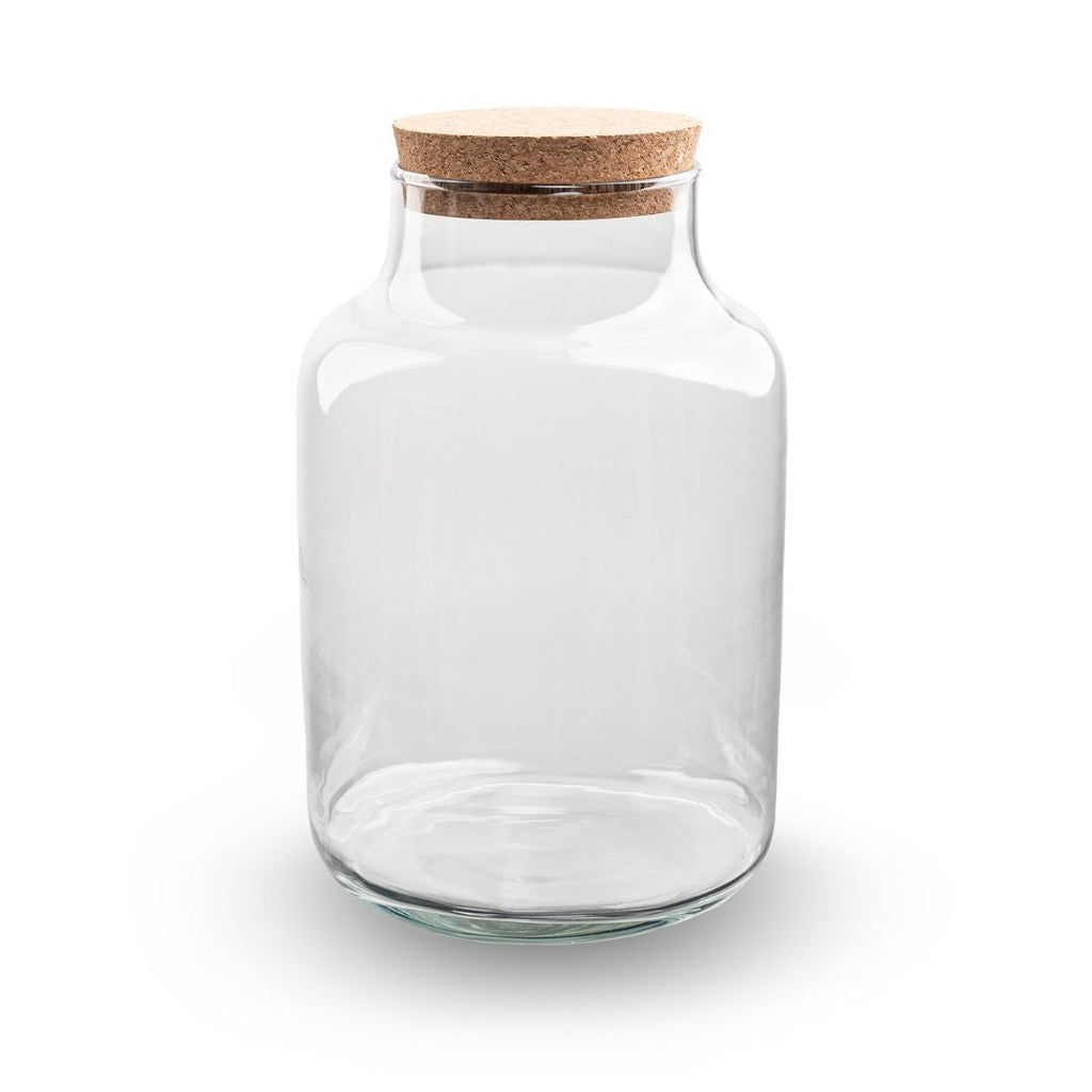 Terrarium Bottle 'Milky' With Led-Lighting - Closed Terrarium Ø 21 Cm ↑ 30 Cm